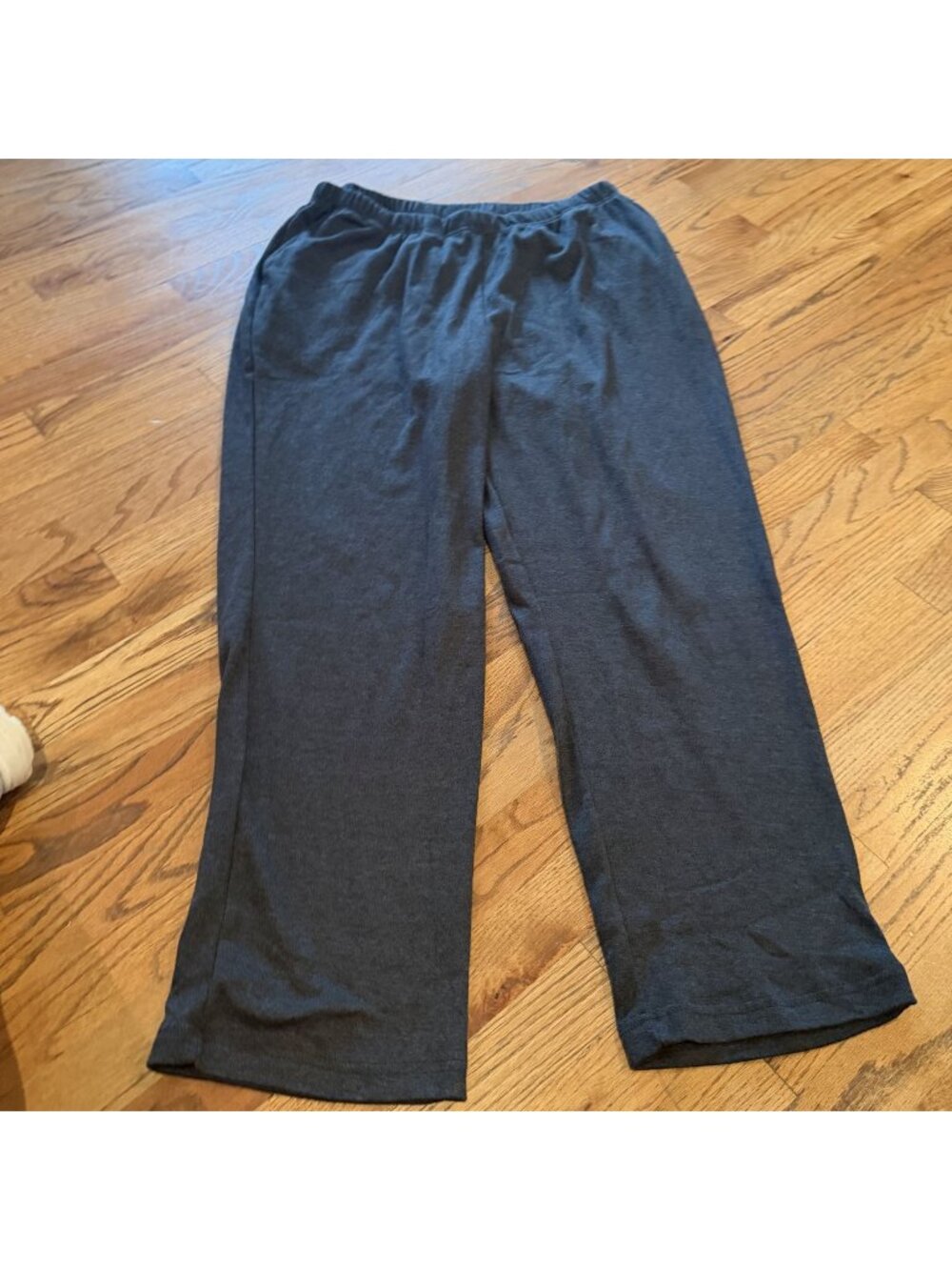 WOMAN WITHIN WOMENS GRAY 22/24 1X PULL ON CHARCOAL GRAY PANTS NEW